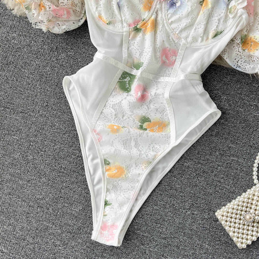 Ana Puff Sleeve Lace Bodysuit