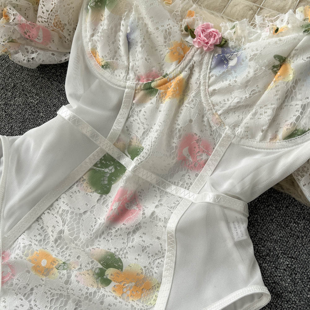 Ana Puff Sleeve Lace Bodysuit