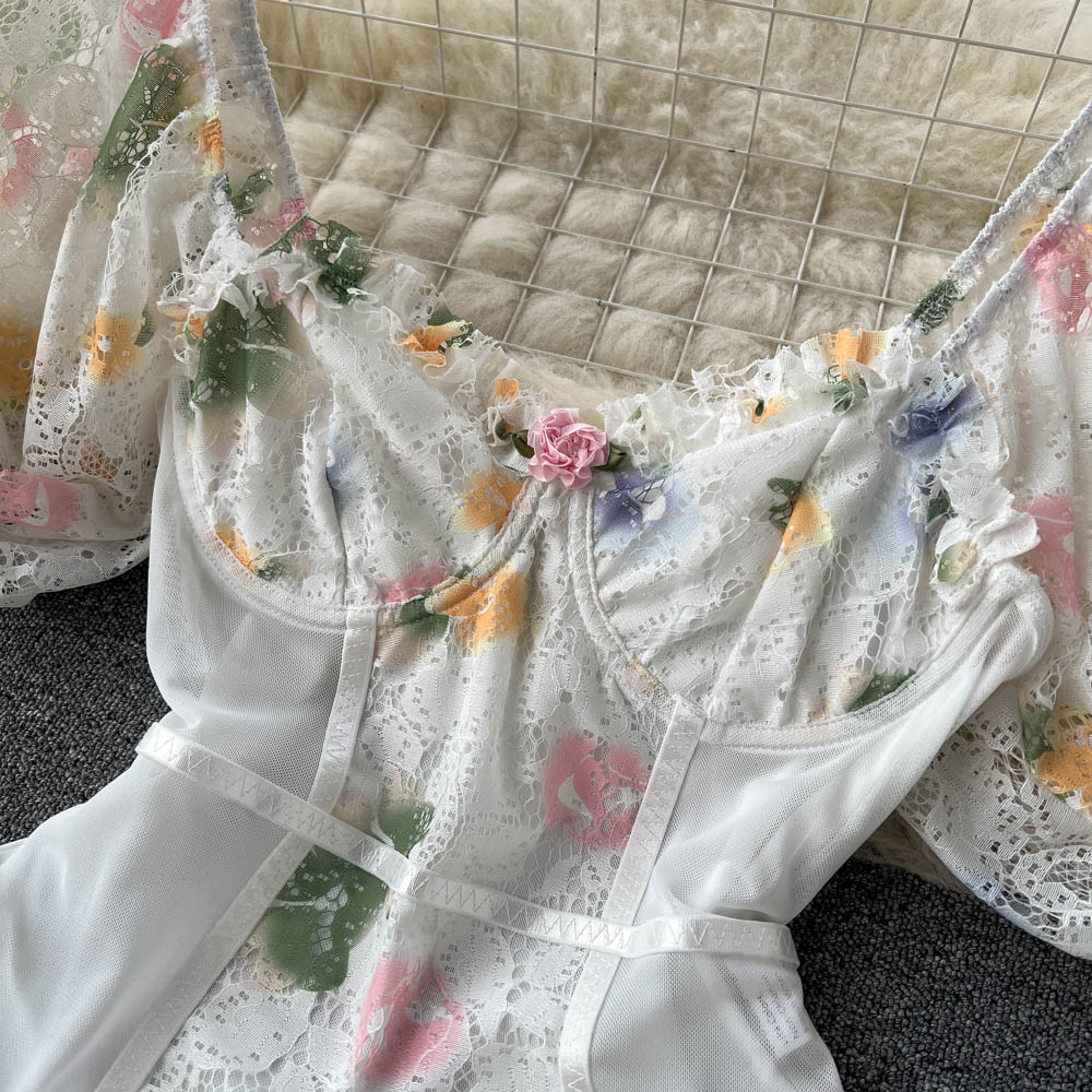 Ana Puff Sleeve Lace Bodysuit