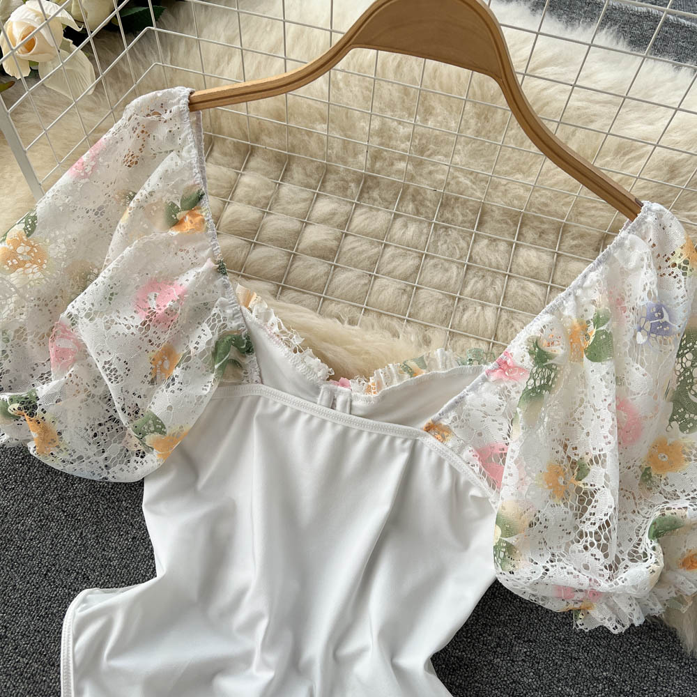 Ana Puff Sleeve Lace Bodysuit