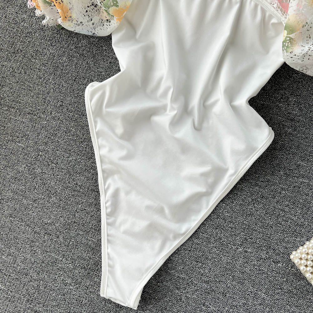 Ana Puff Sleeve Lace Bodysuit