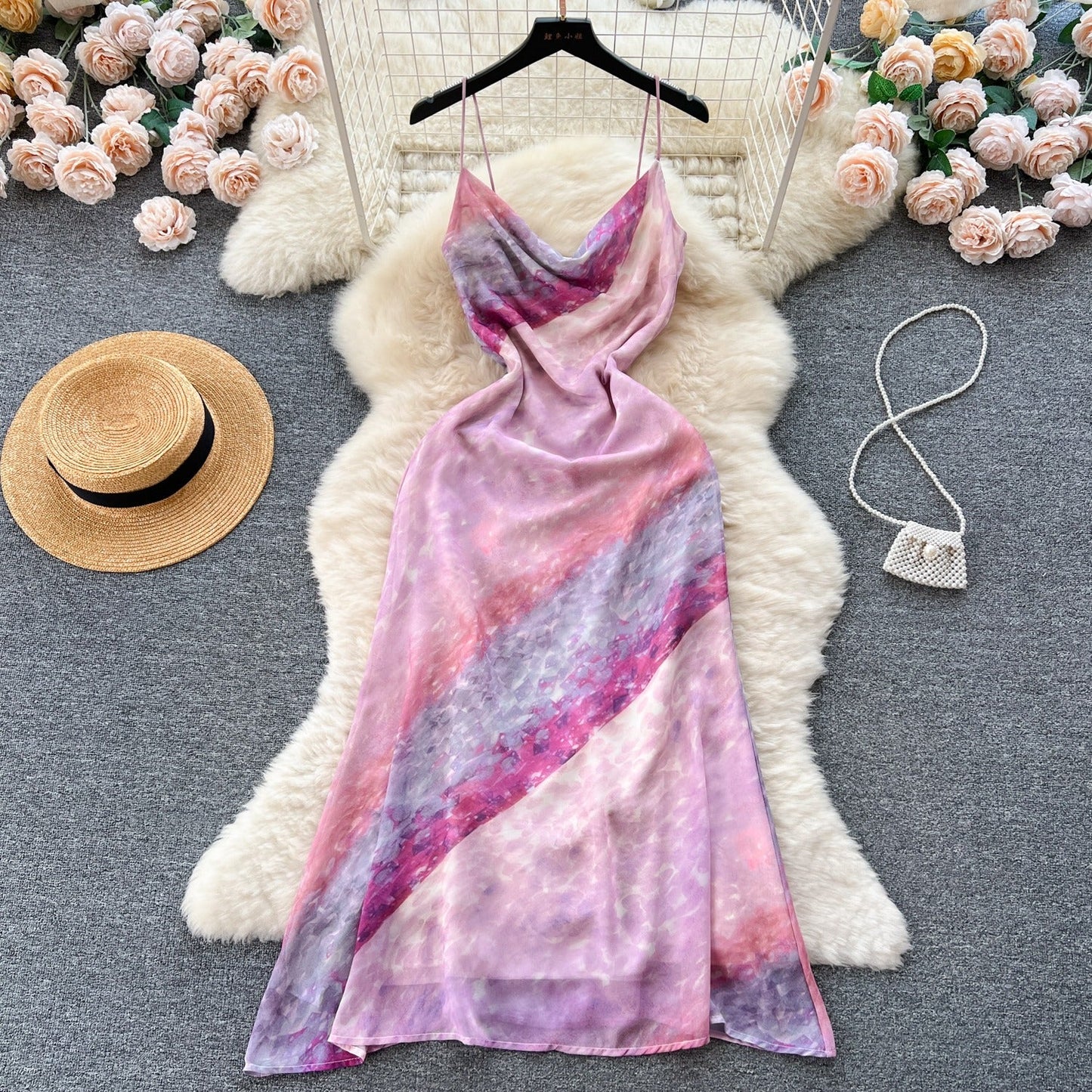 Hailey Tie Dye Chiffon Dress