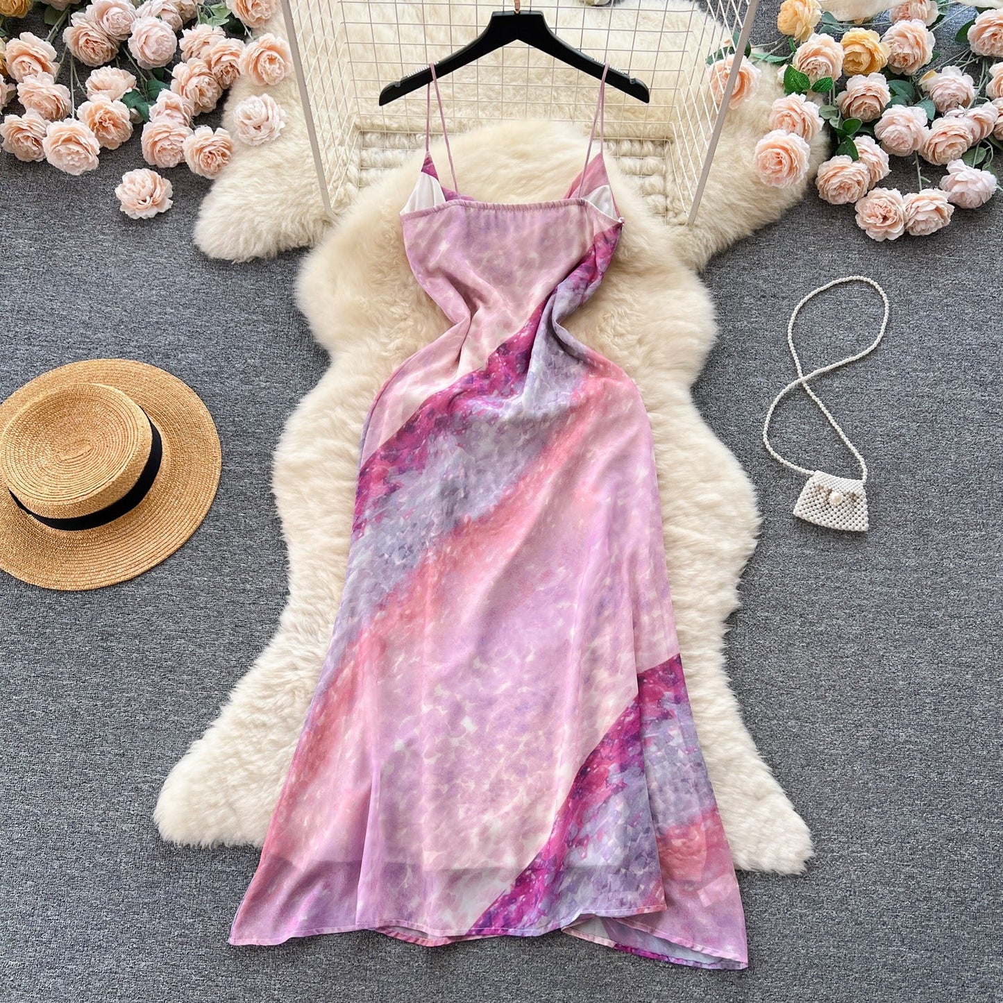 Hailey Tie Dye Chiffon Dress