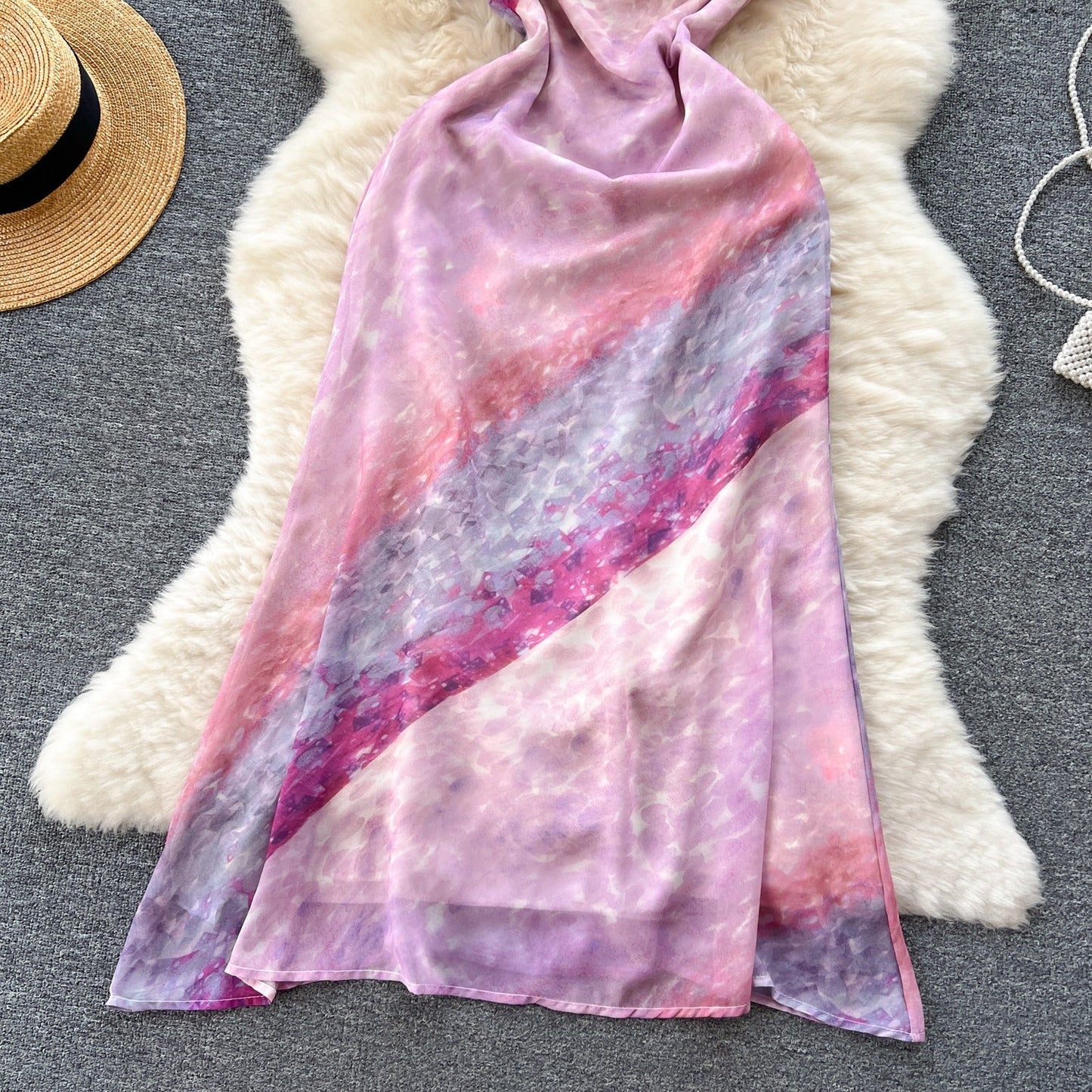 Hailey Tie Dye Chiffon Dress
