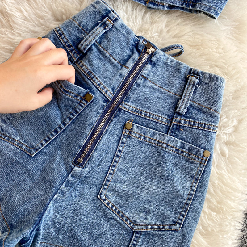 Claire Denim Two Piece Set