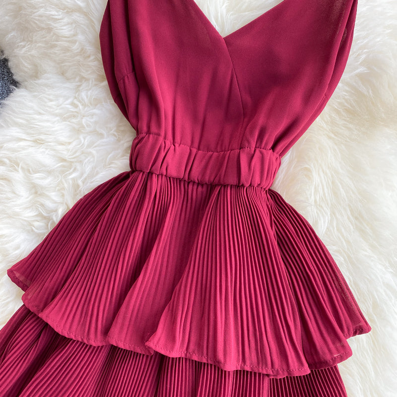 Ellie Pleated Ruffle Dress