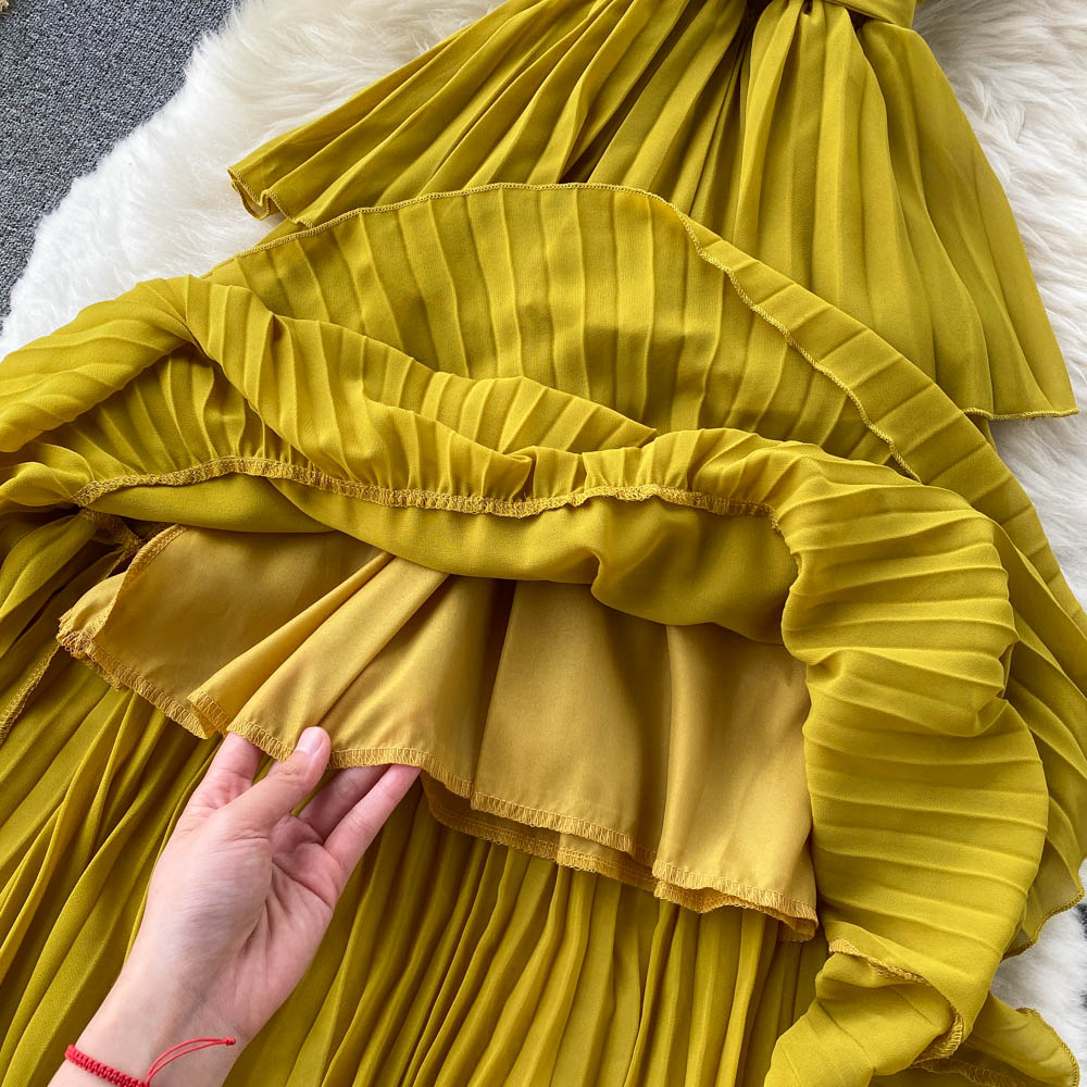 Lorelai Pleated Chiffon Dress