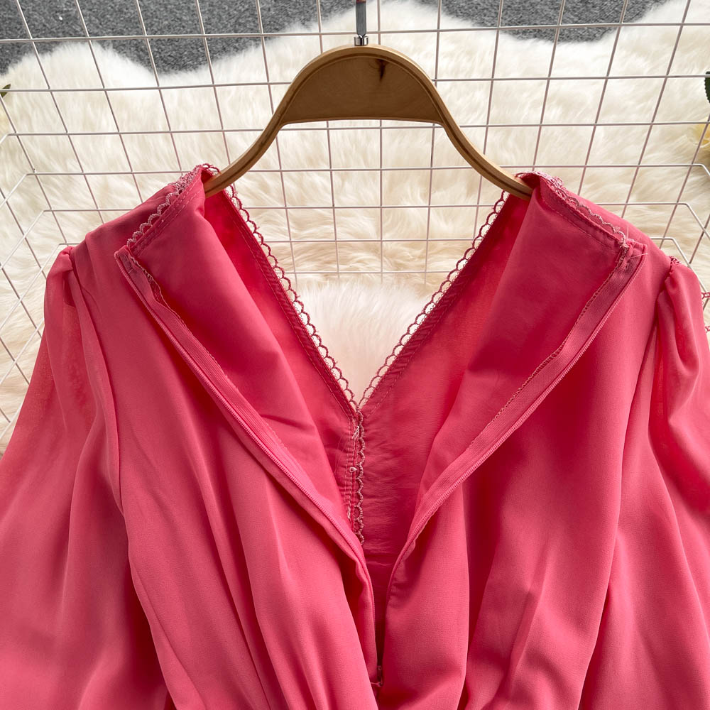 Jada Puff Sleeve Chiffon Dress