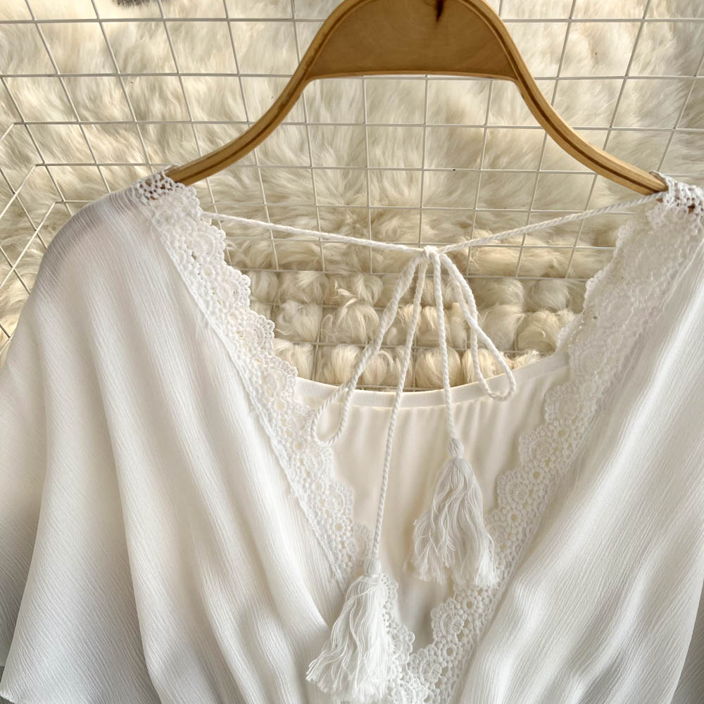 Daleyza V Neck Chiffon Dress