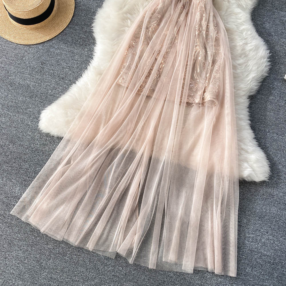Miracle Sequin Mesh Dress