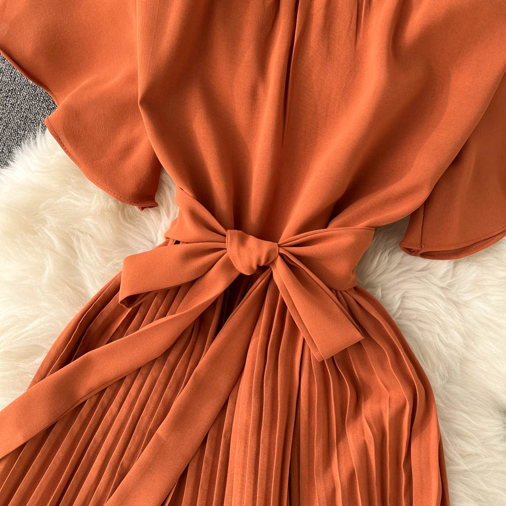 Hallie Pleated Chiffon Dress