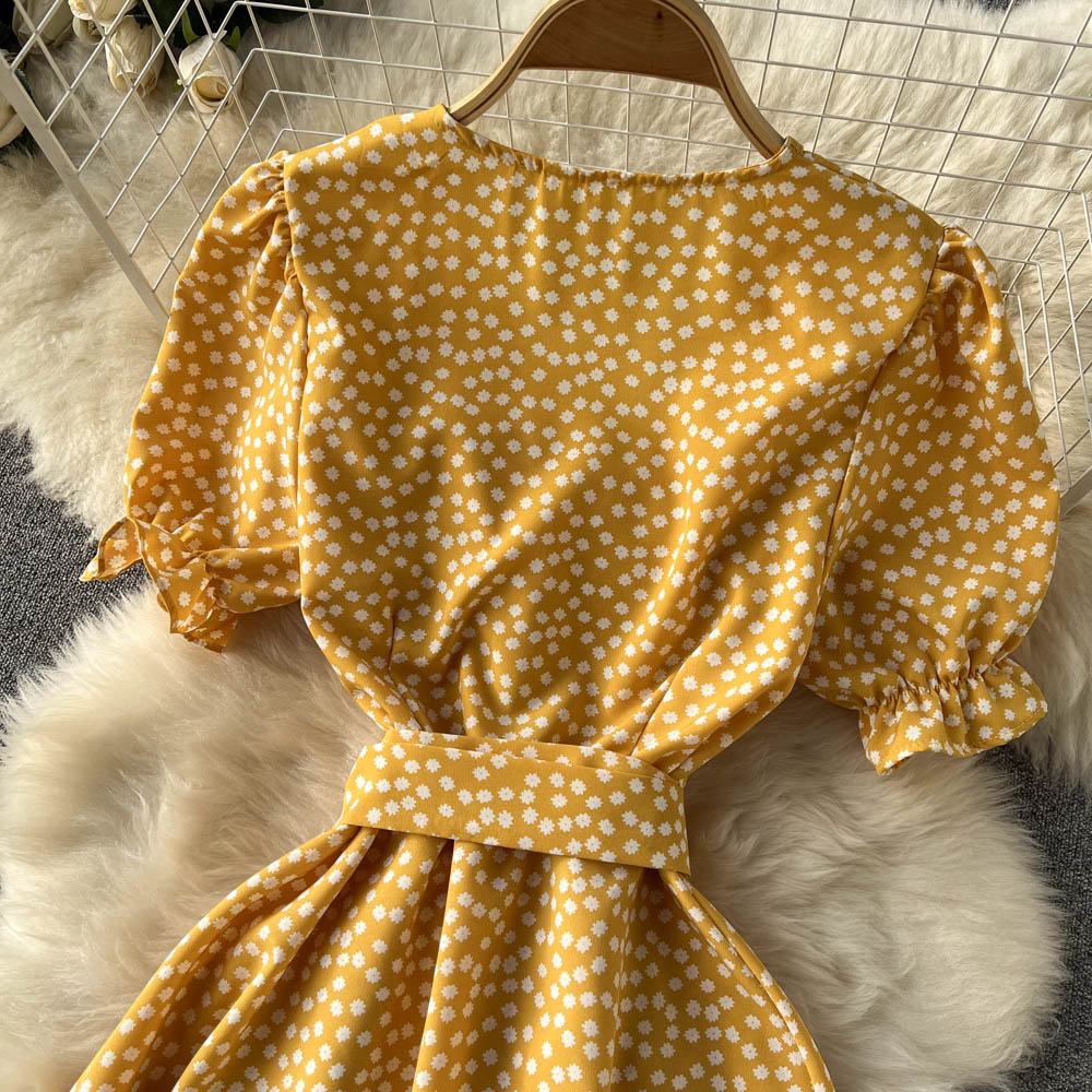 Kaliyah Puff Sleeve Wrap Dress