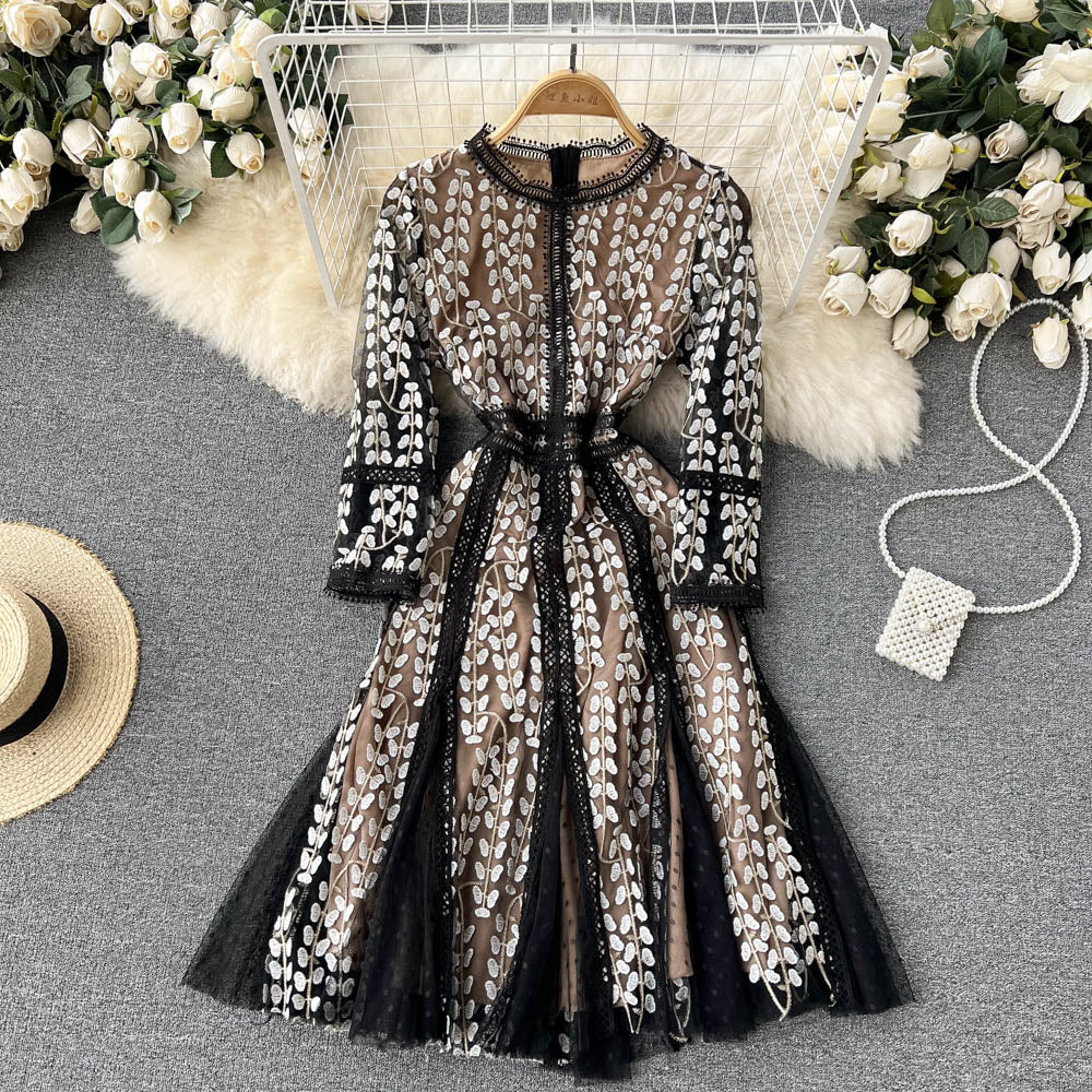 Heaven Embroidered Mesh Dress