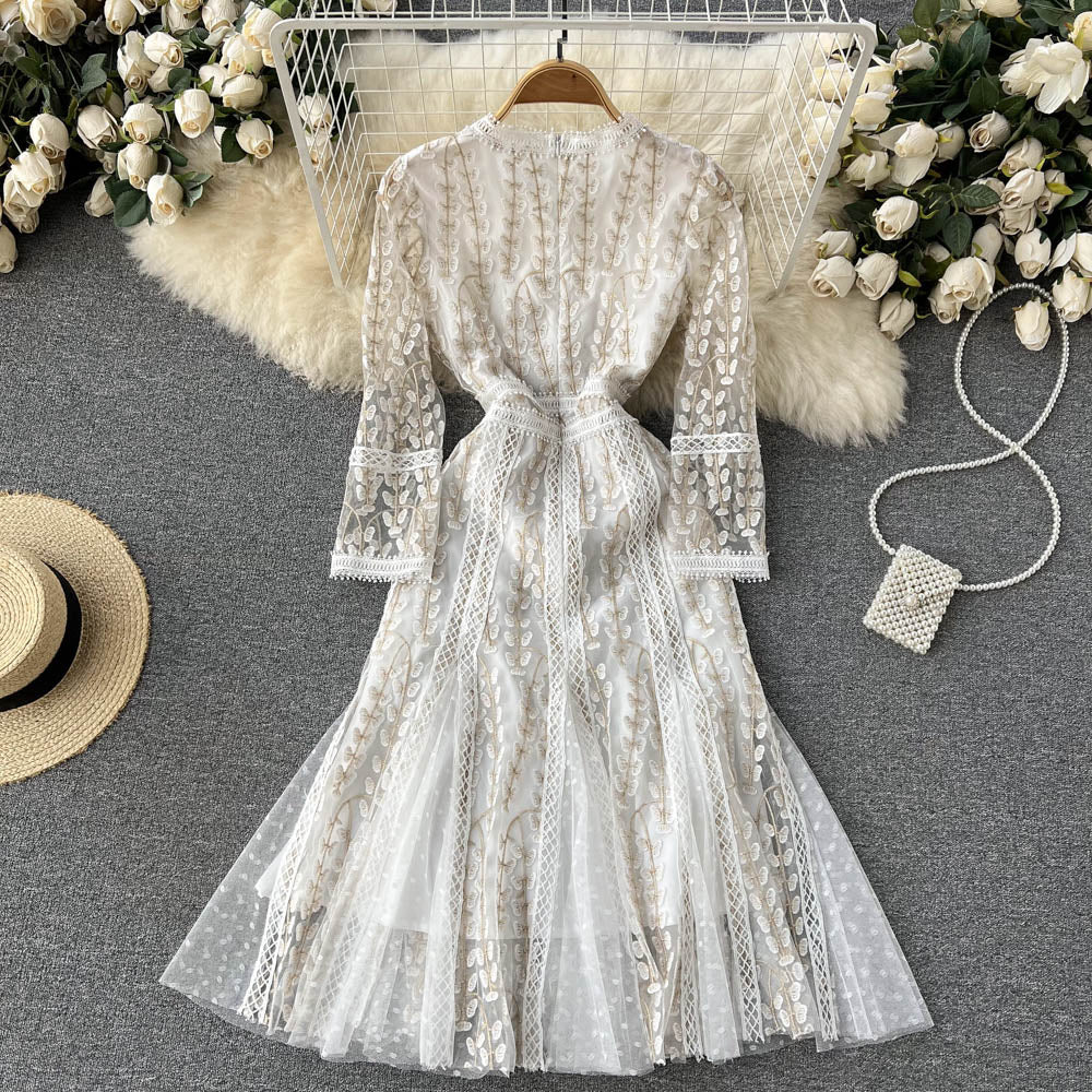 Heaven Embroidered Mesh Dress