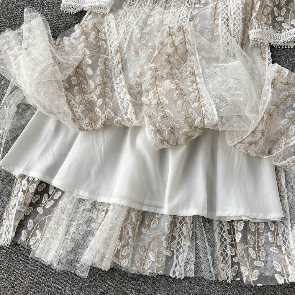 Heaven Embroidered Mesh Dress