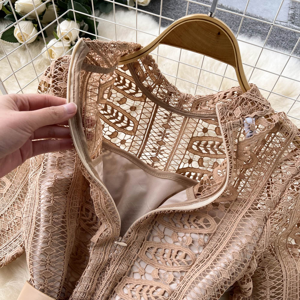 Cynthia Pleated Lace Dress