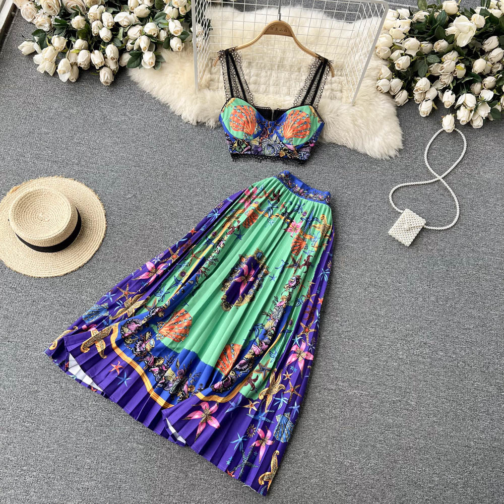 Kori Lace Pleated Two Piece Set