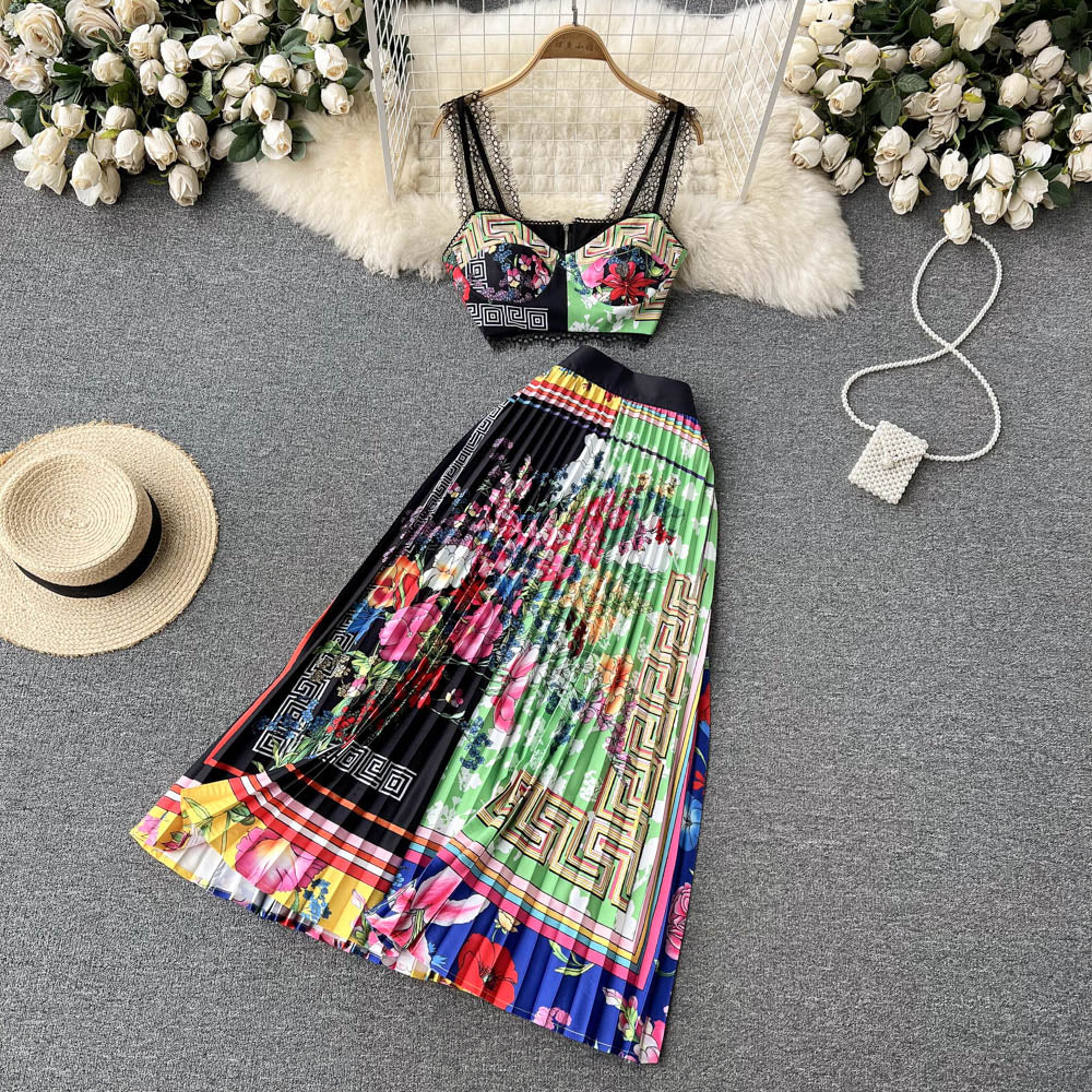 Kori Lace Pleated Two Piece Set