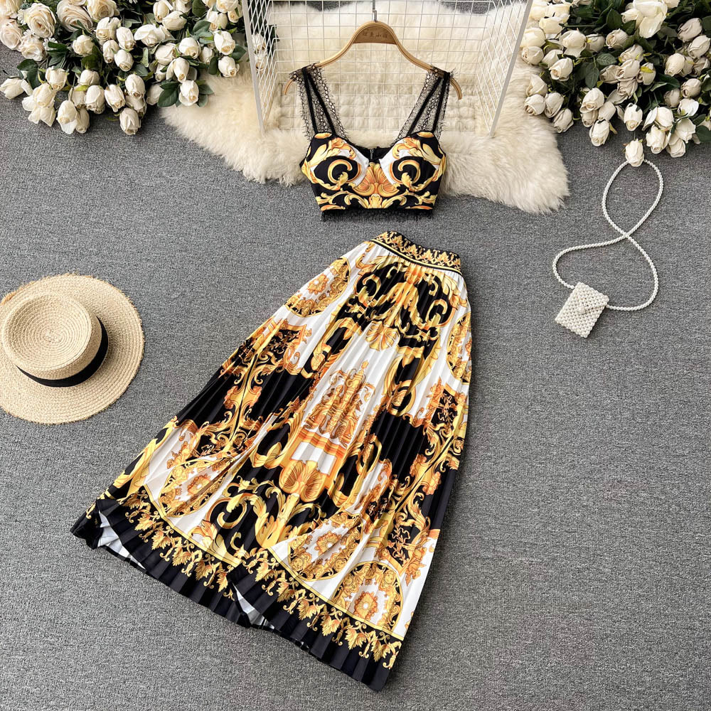 Kori Lace Pleated Two Piece Set