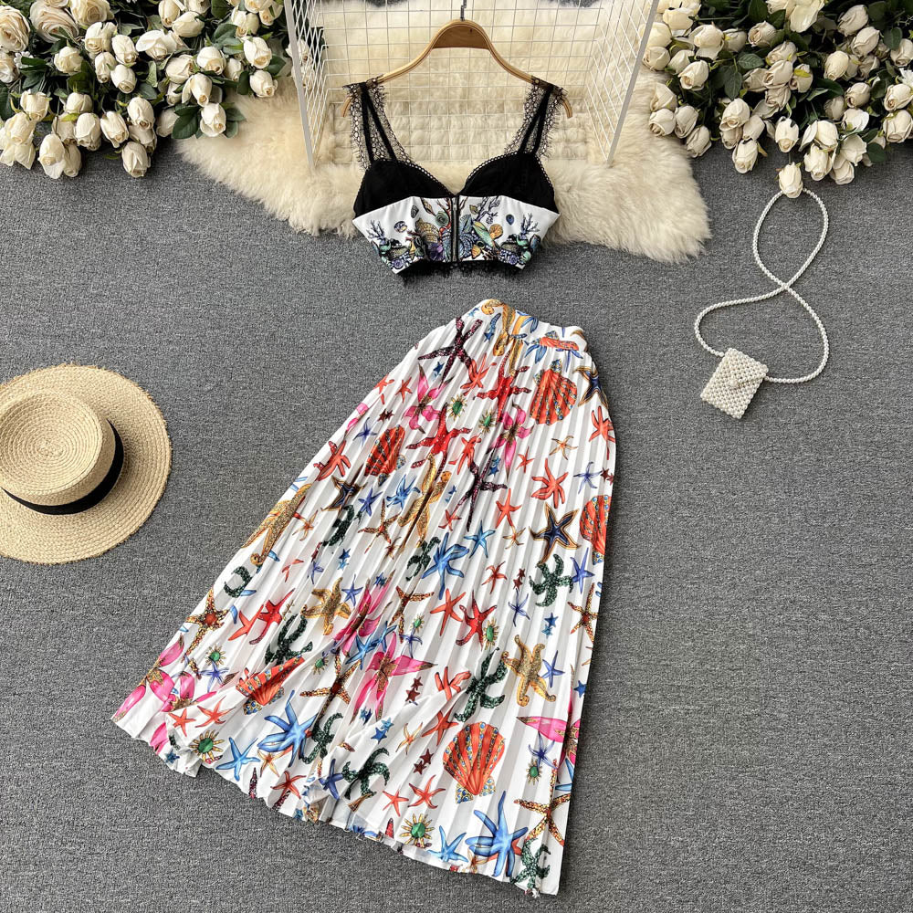 Kori Lace Pleated Two Piece Set