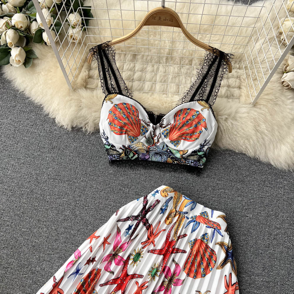Kori Lace Pleated Two Piece Set
