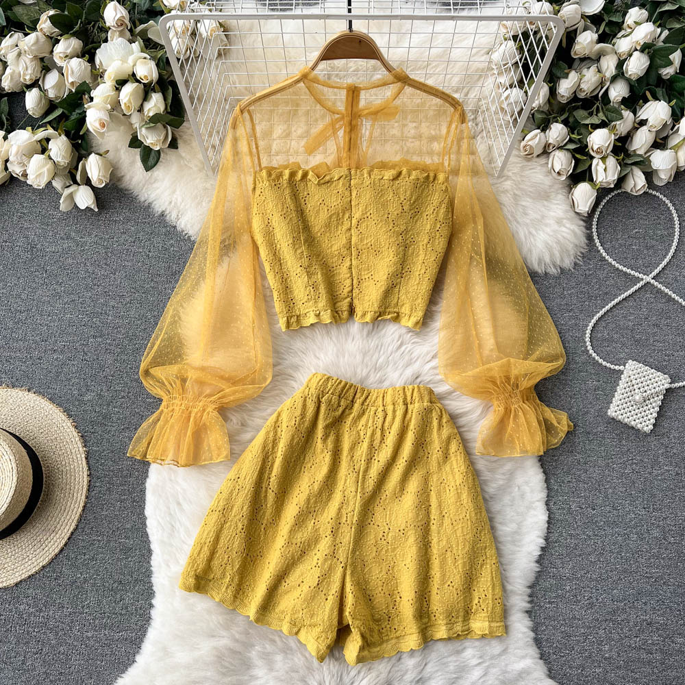 Candice Lace Mesh Two Piece Set
