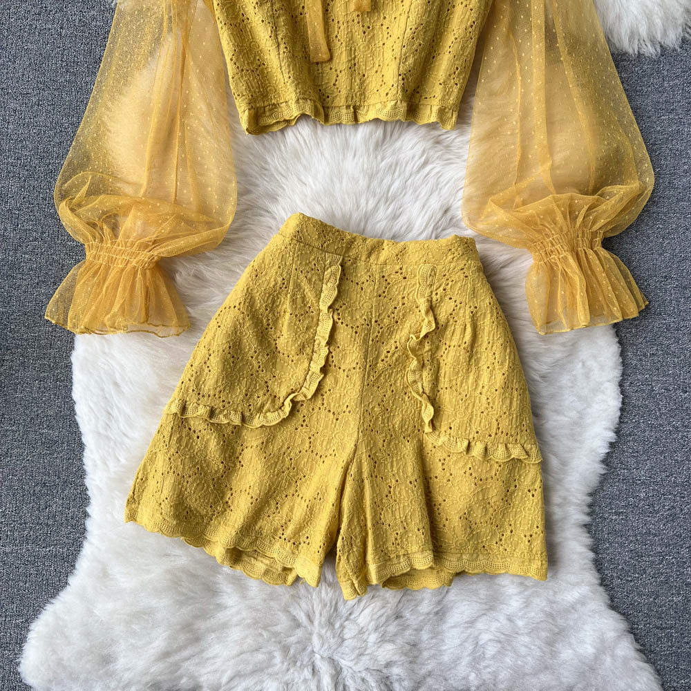 Candice Lace Mesh Two Piece Set
