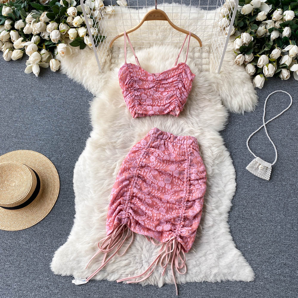 Kenna Drawstring Lace Two Piece Set