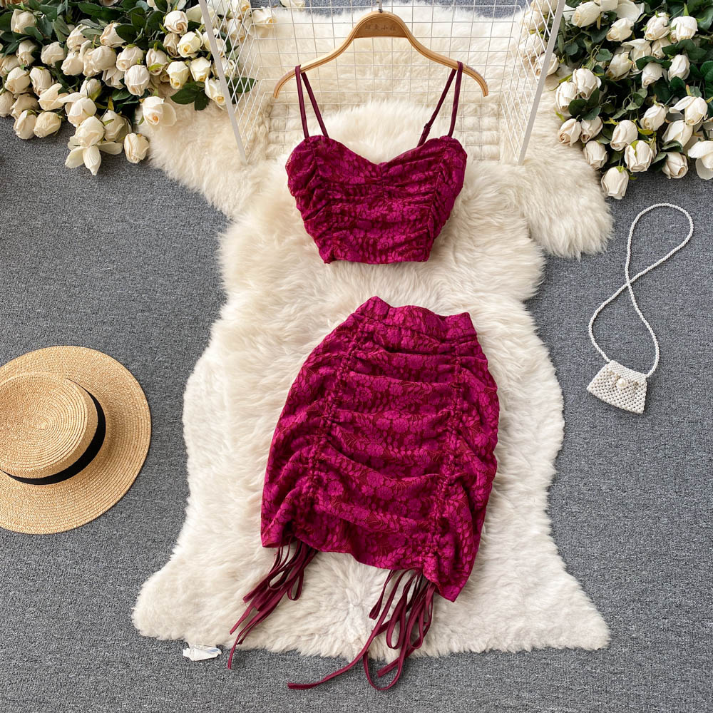 Kenna Drawstring Lace Two Piece Set