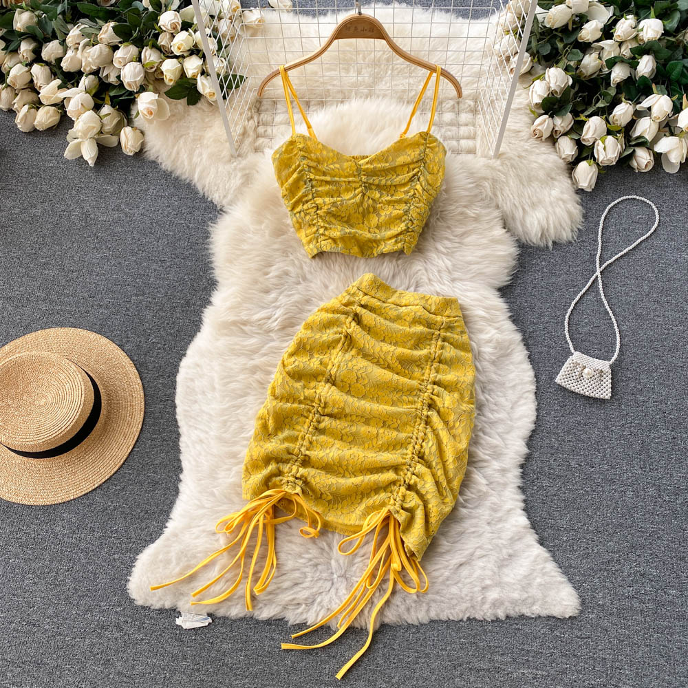 Kenna Drawstring Lace Two Piece Set
