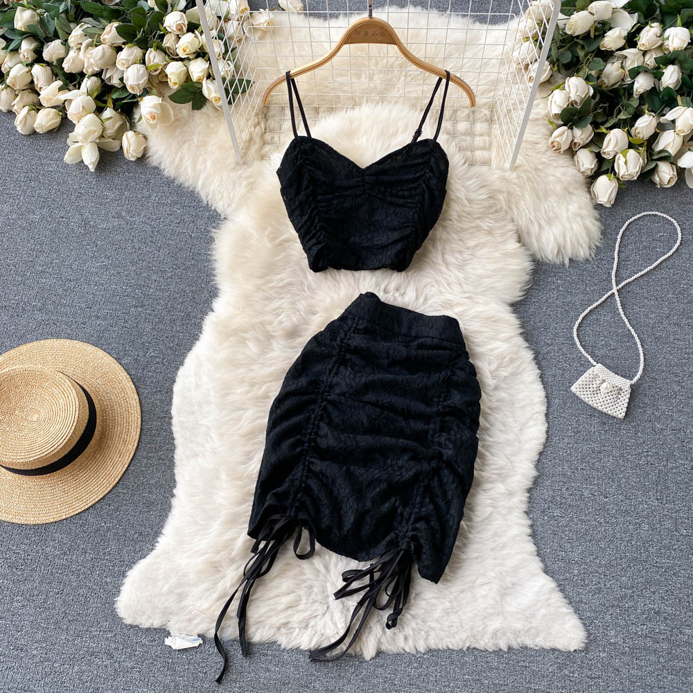 Kenna Drawstring Lace Two Piece Set