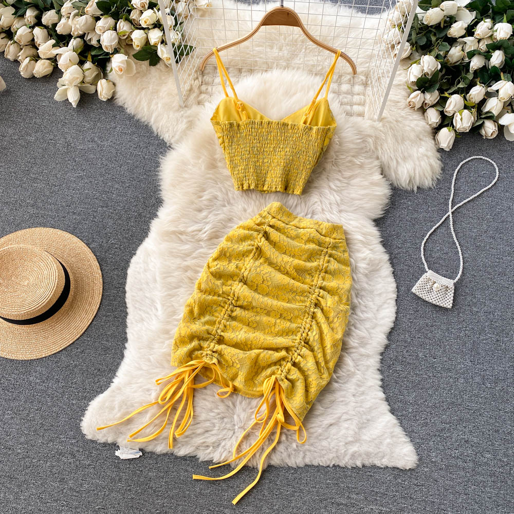 Kenna Drawstring Lace Two Piece Set