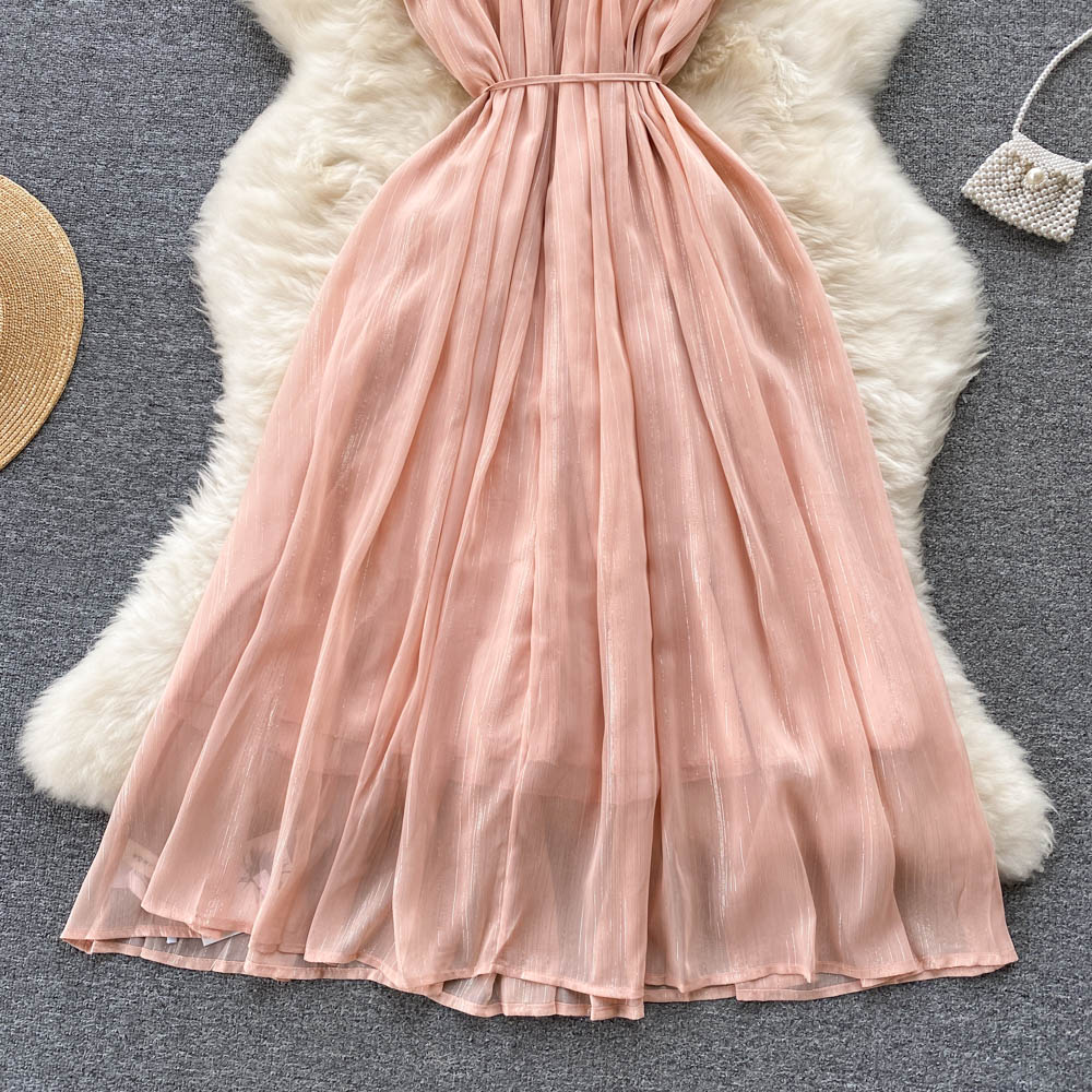 Lana Pleated Chiffon Dress