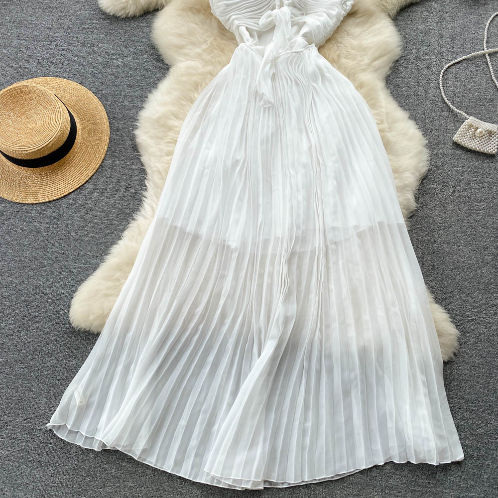 Jen Pleated Open Back Dress