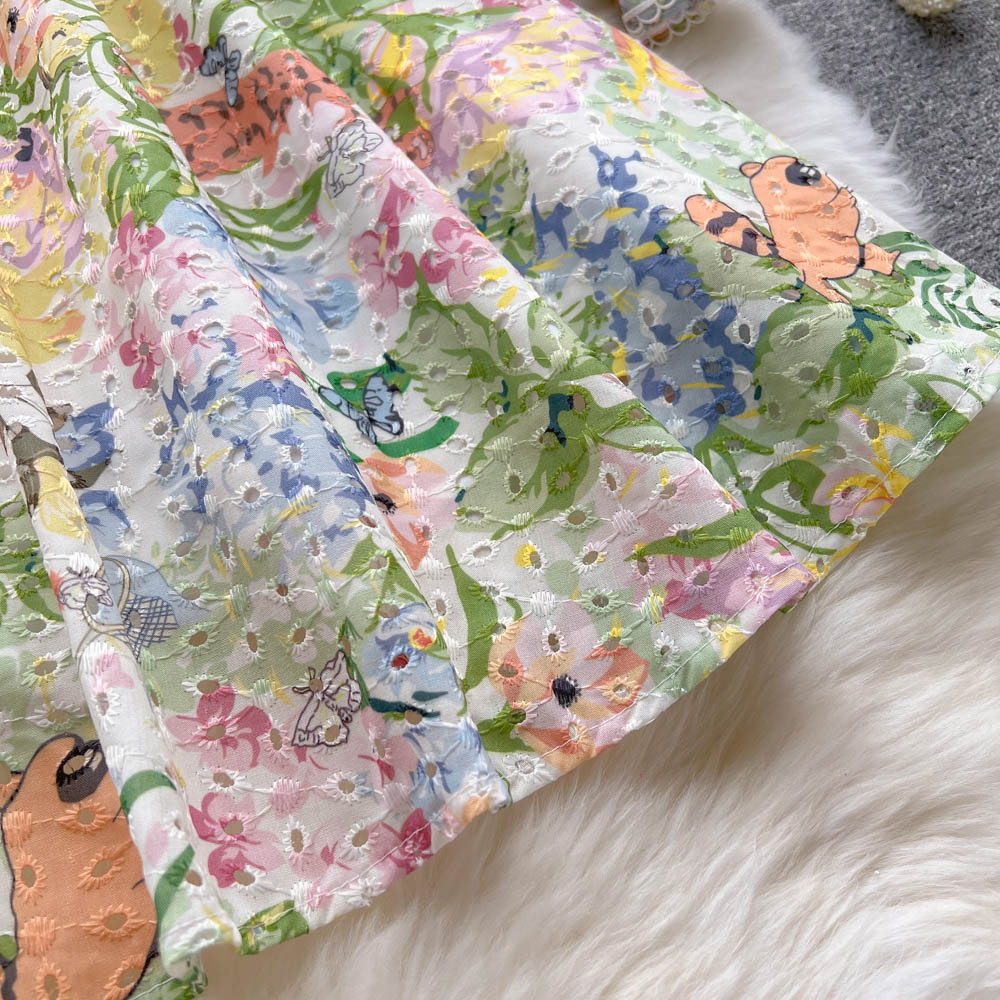 Mona Lantern Sleeve Eyelet Dress