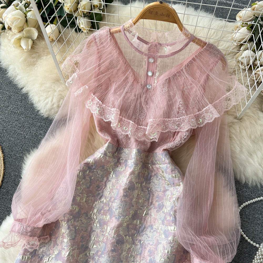 Daphne Lace Jacquard Dress