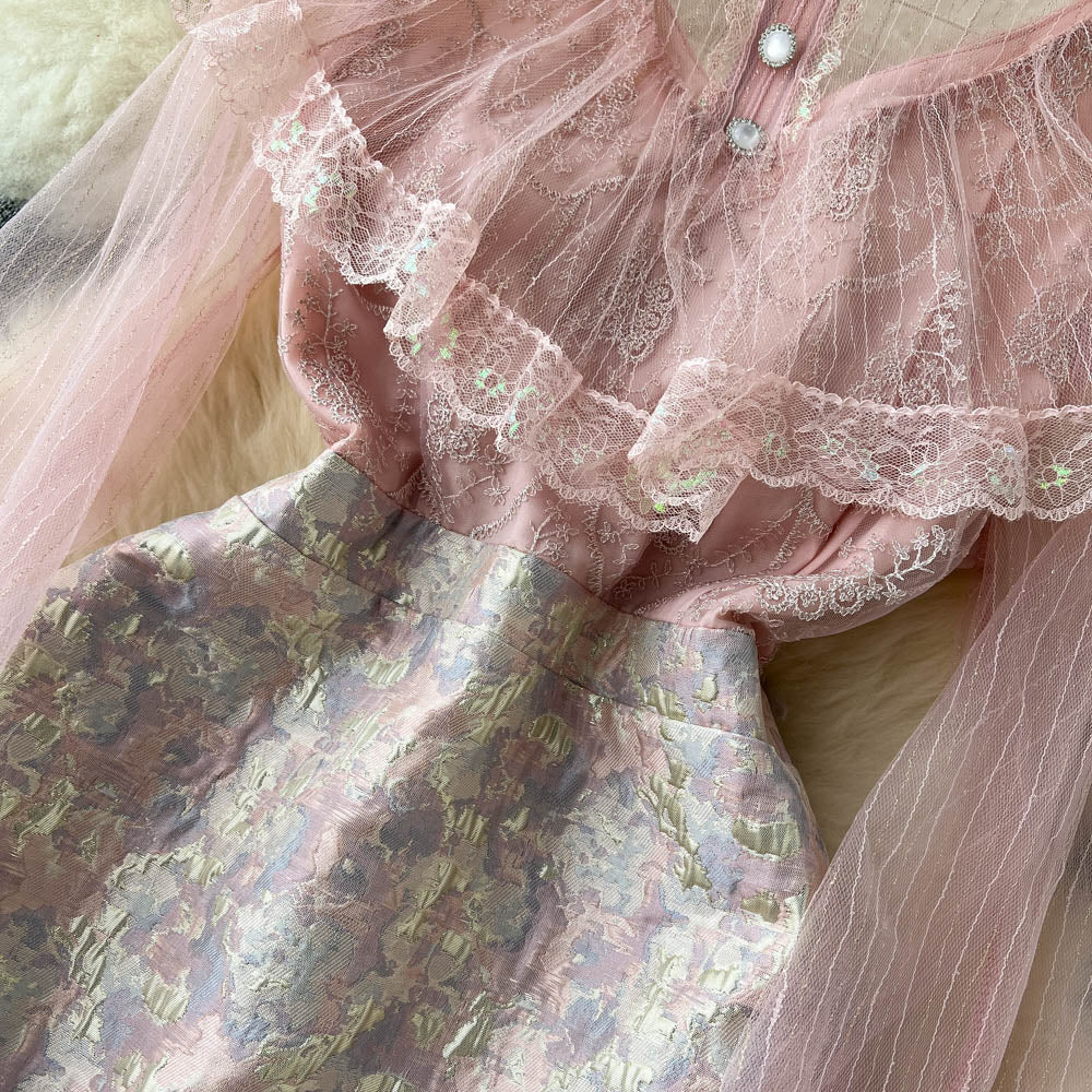 Daphne Lace Jacquard Dress