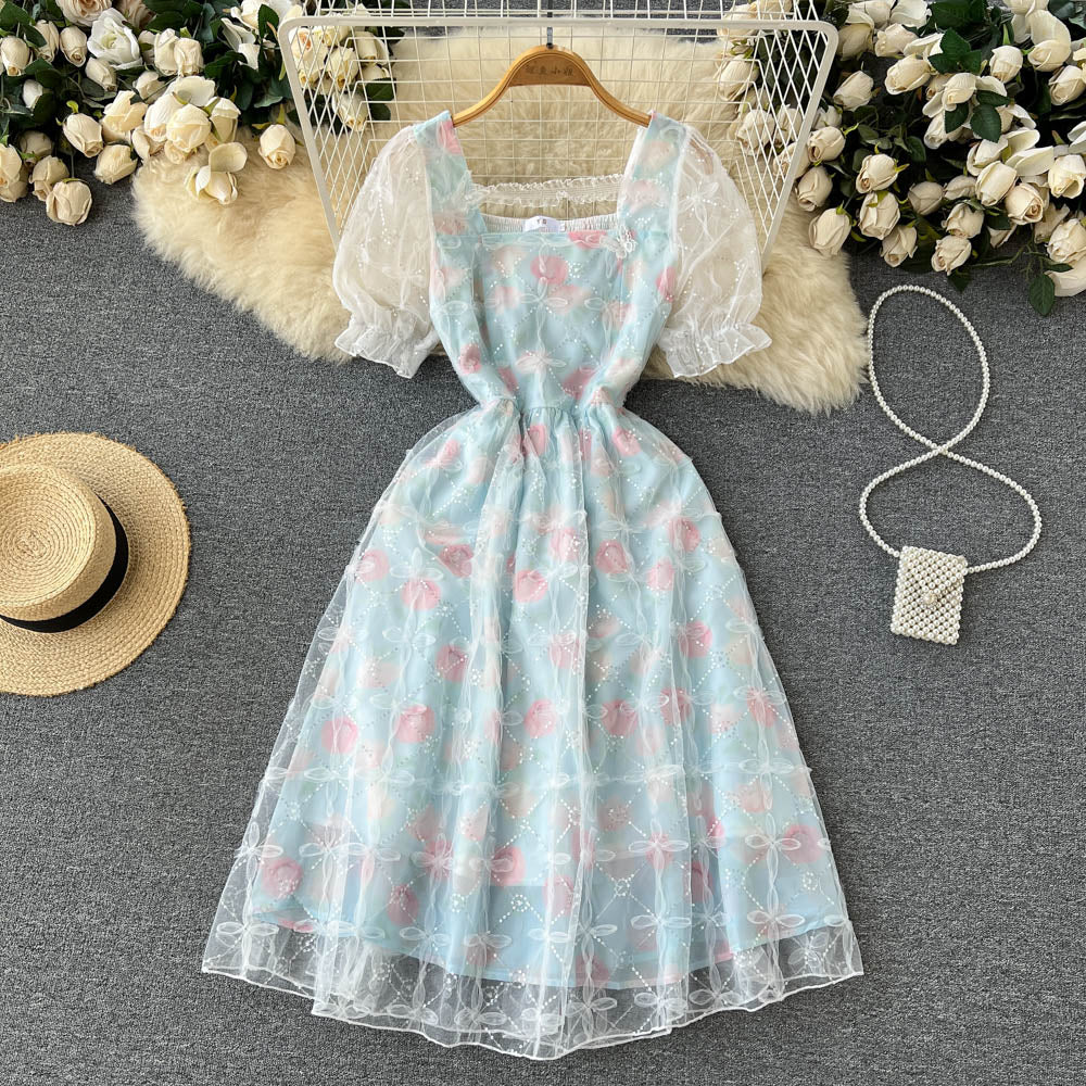 Holly Puff Sleeve Mesh Dress