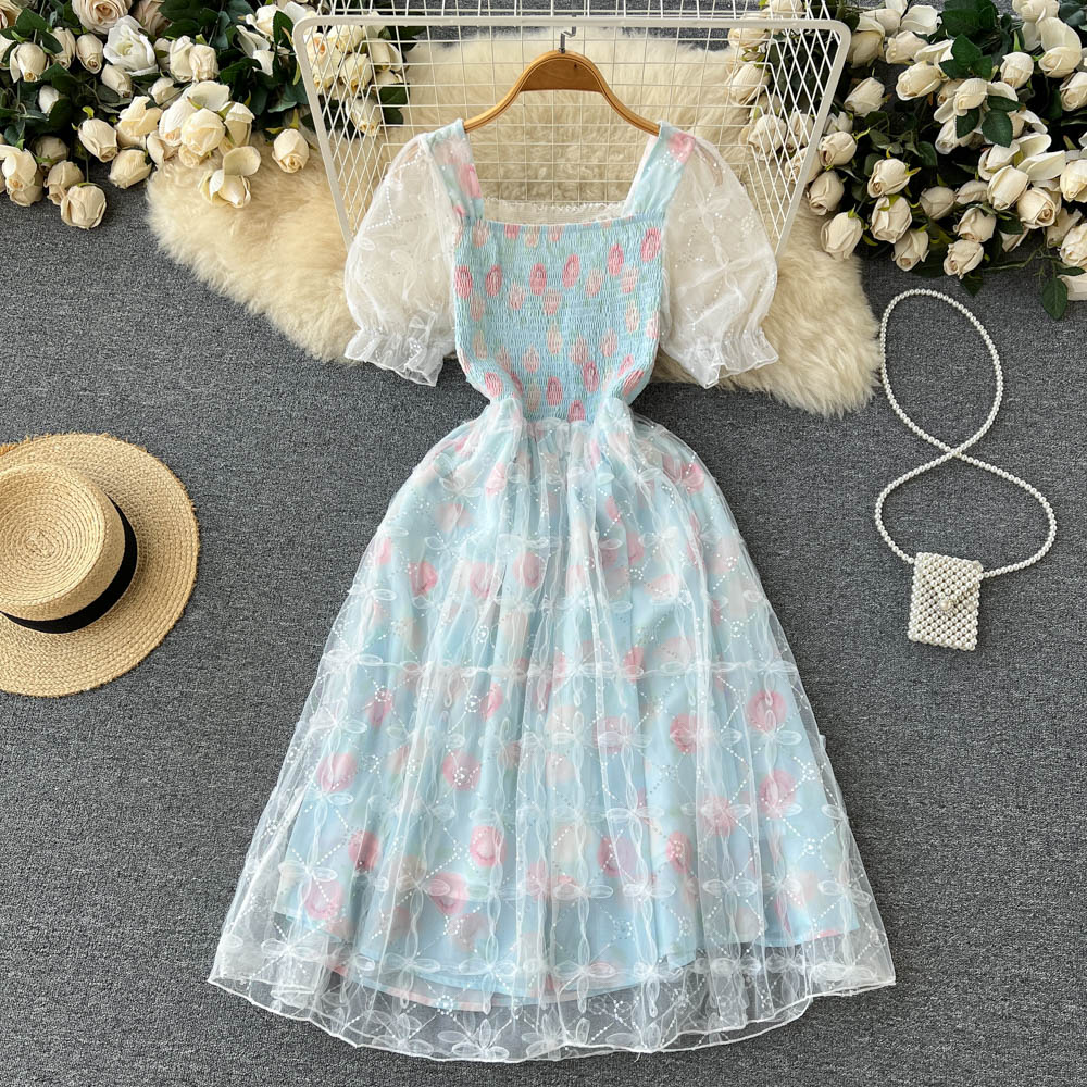 Holly Puff Sleeve Mesh Dress