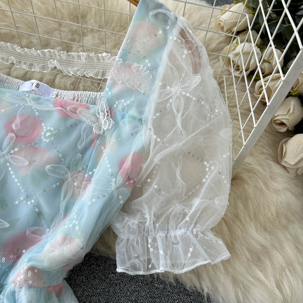 Holly Puff Sleeve Mesh Dress