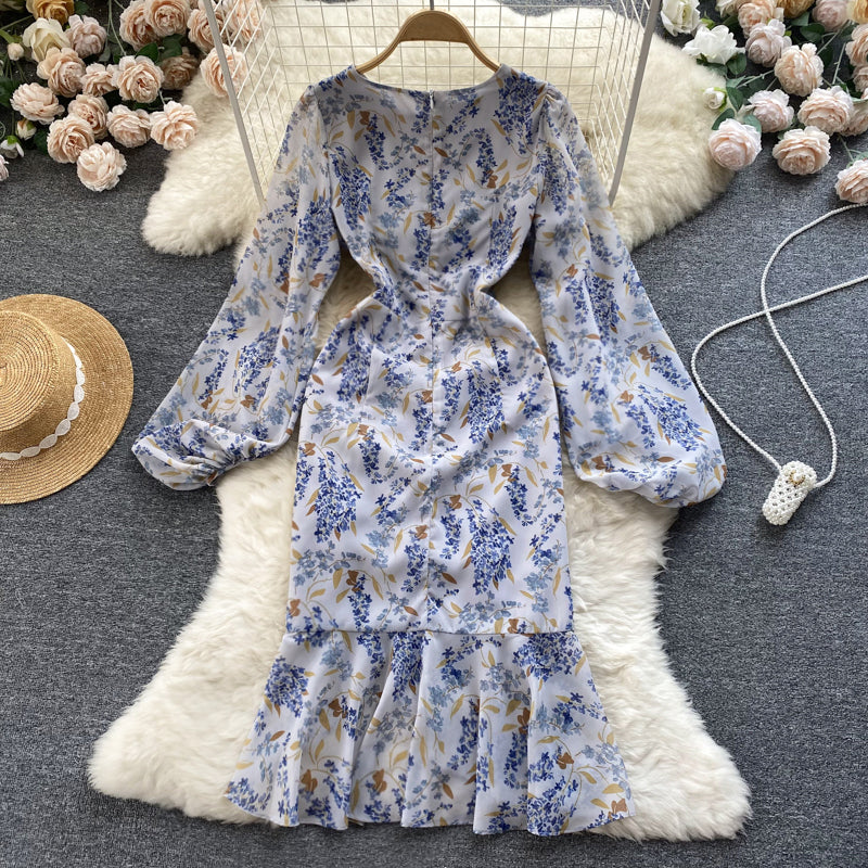 Tessa Lantern Sleeve Drawstring Dress
