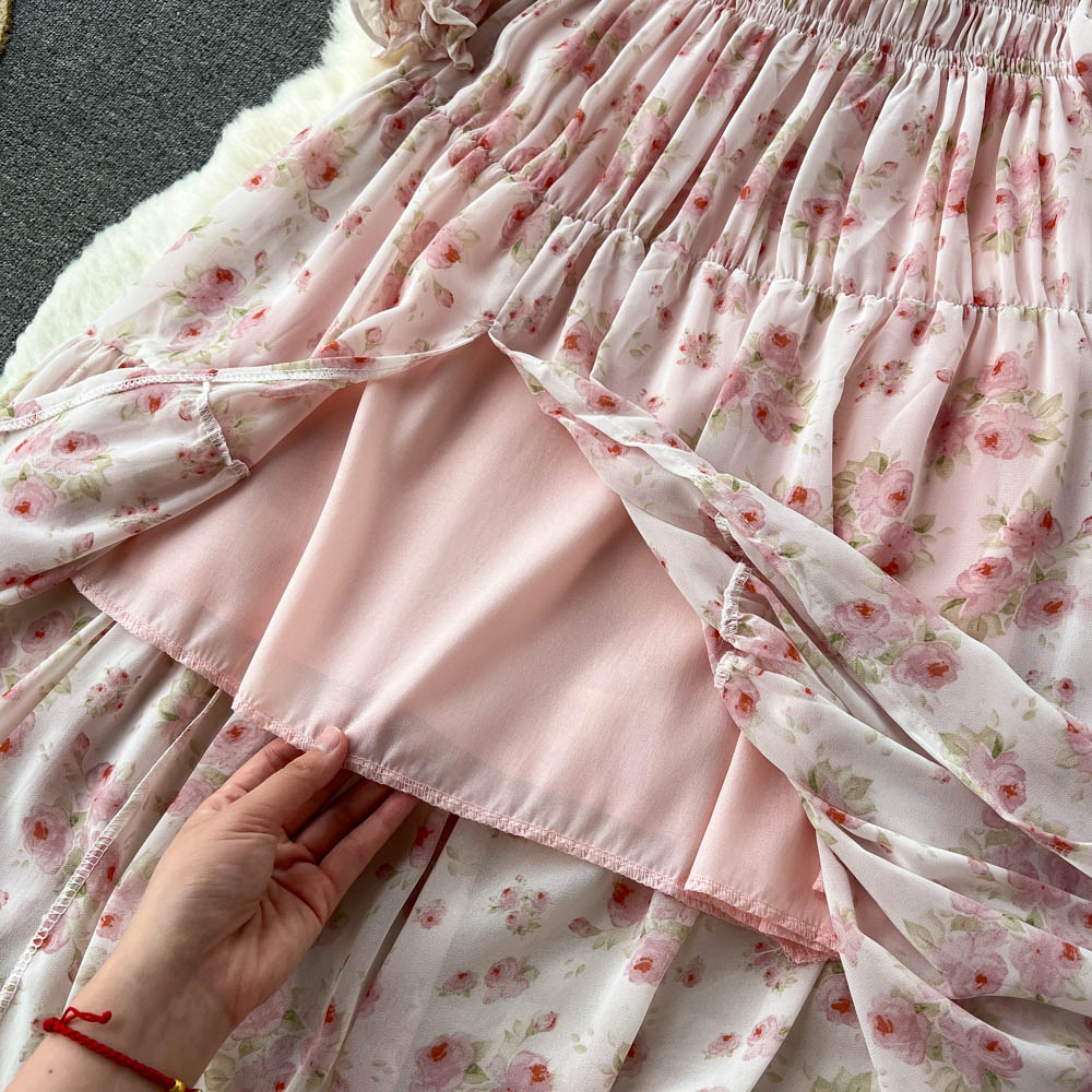 Katrina Shirred Waist Tiered Dress