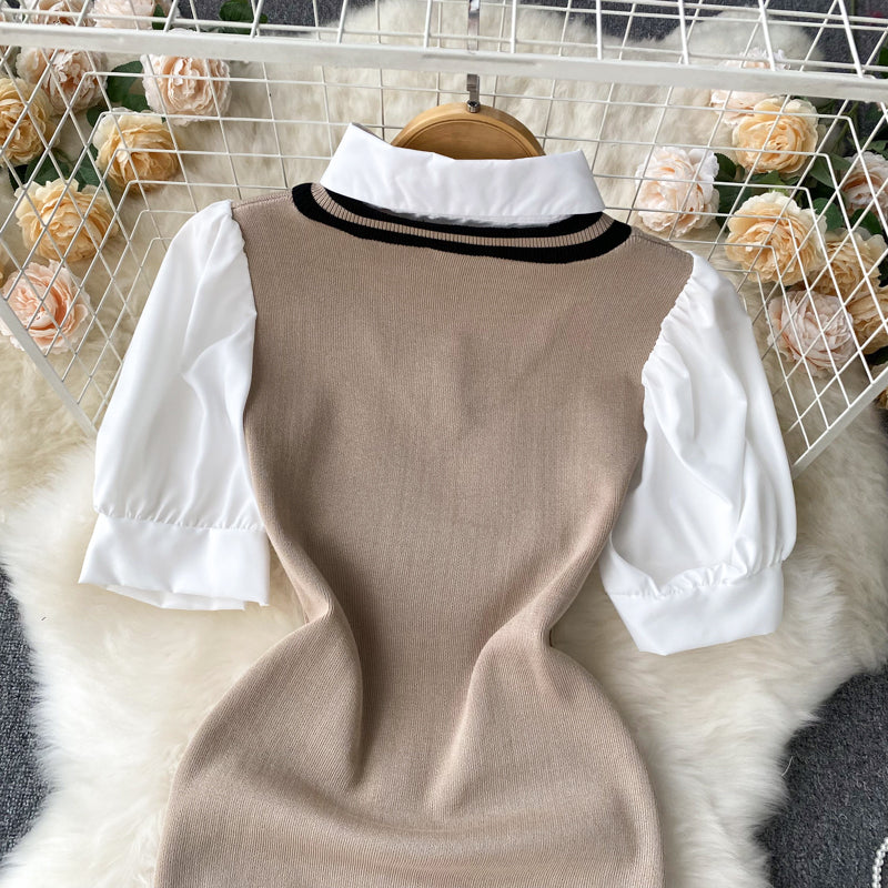 Racquel Puff Sleeve Knit Dress