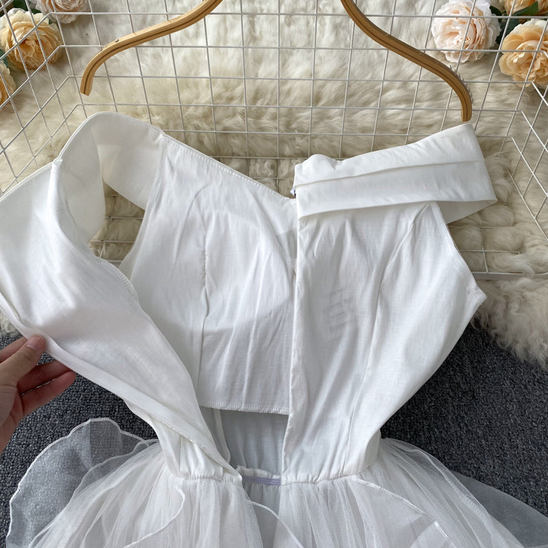 Makayla Off-Shoulder Mesh Dress