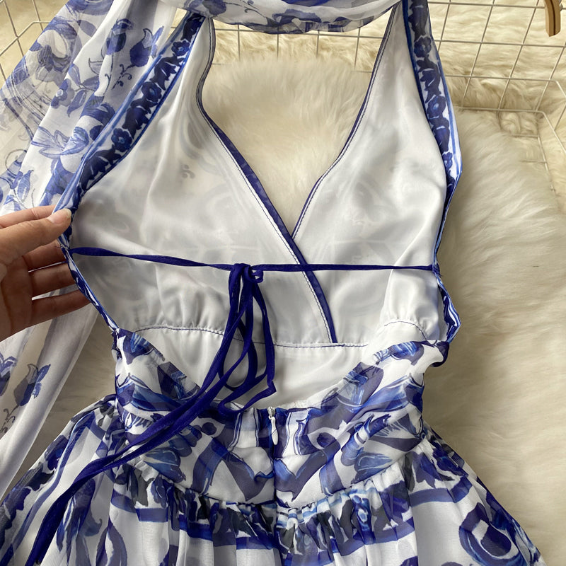 Milan Chiffon Open Back Dress