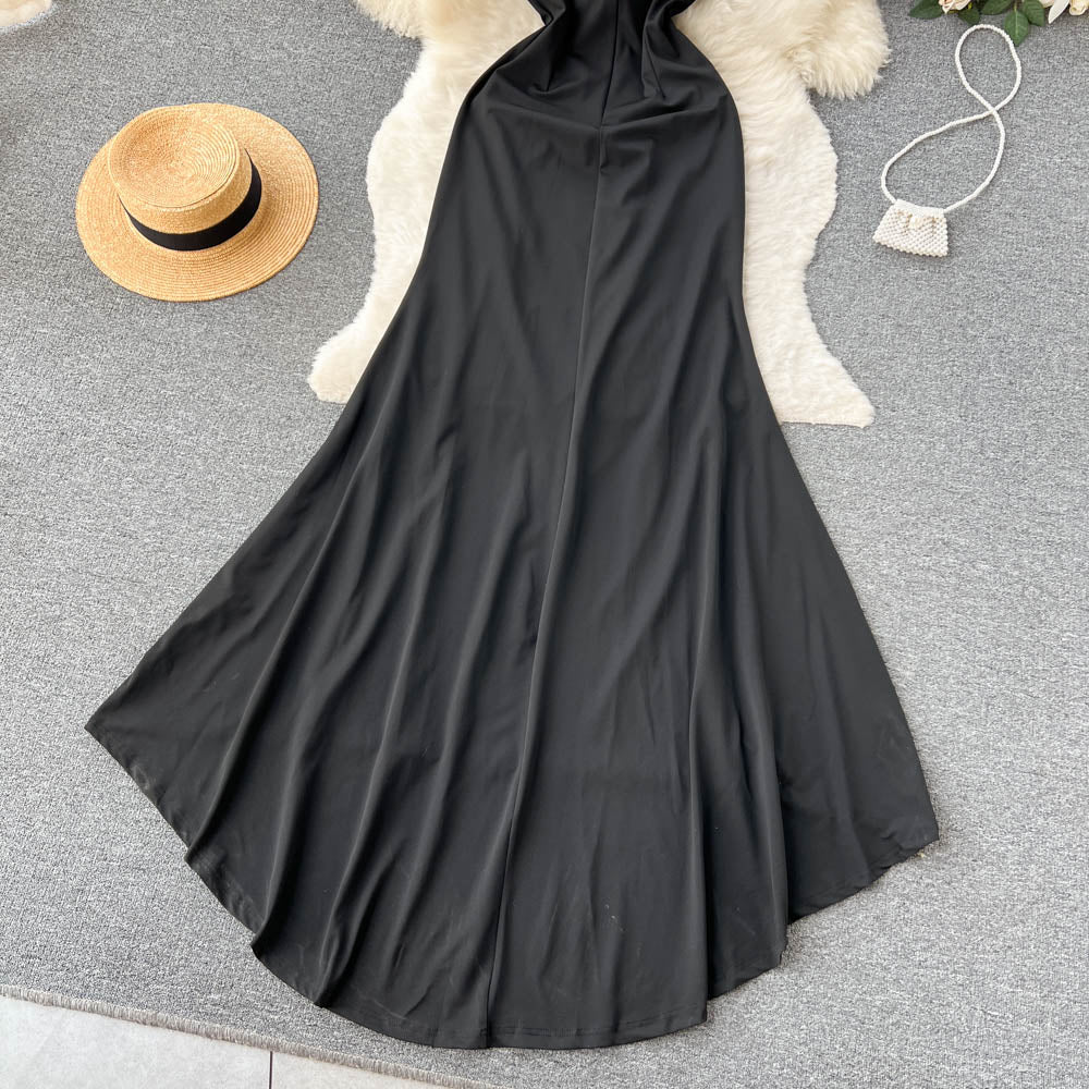 Onyx Strapless Ruffle Dress