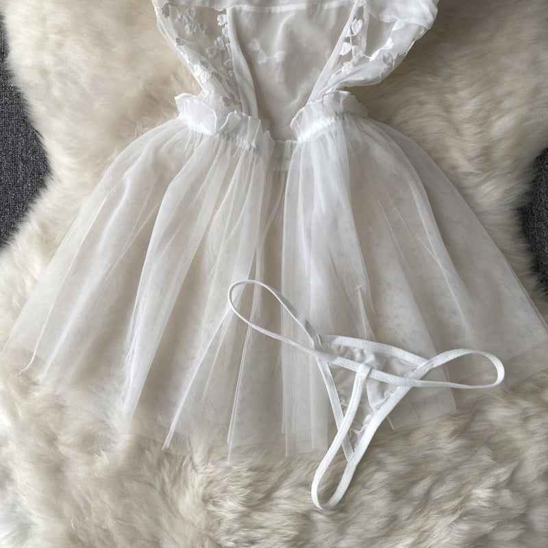 Jayleen Embroidered Mesh Two Piece Set