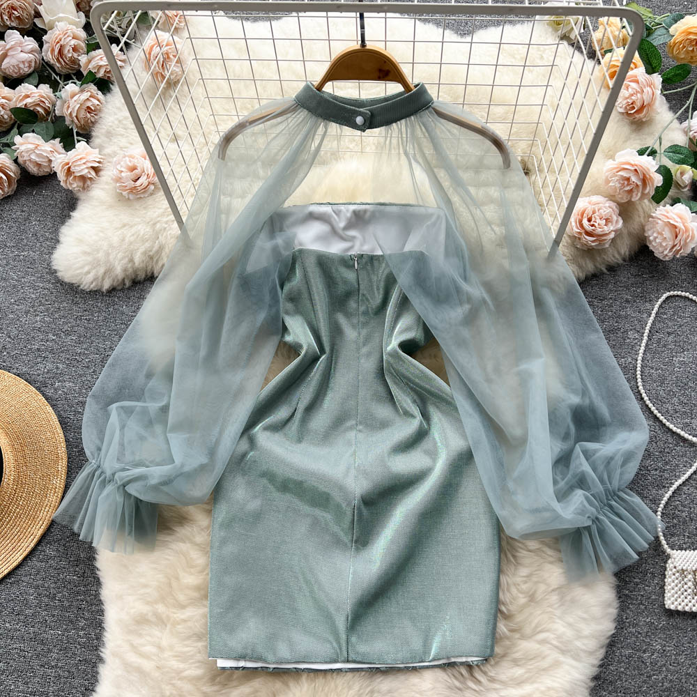 Cadence Mesh Sleeve Dress