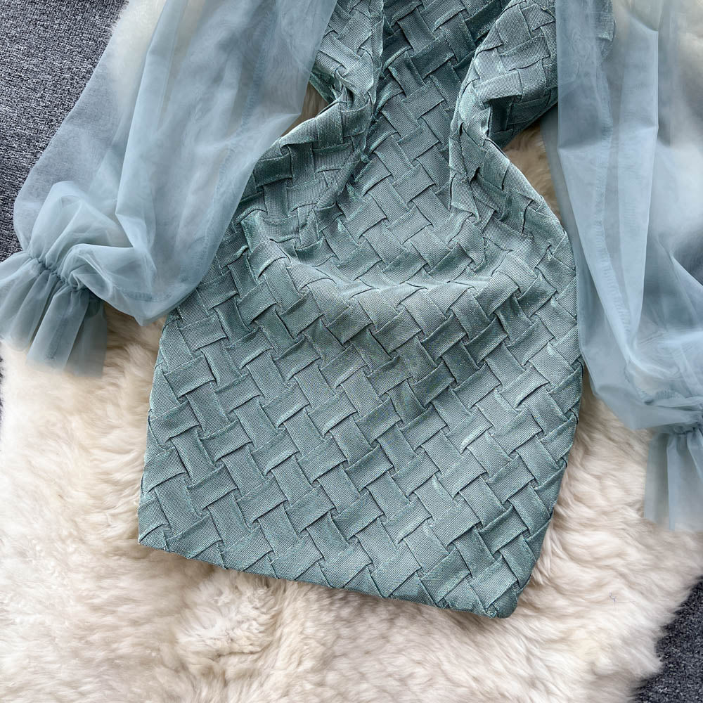 Cadence Mesh Sleeve Dress