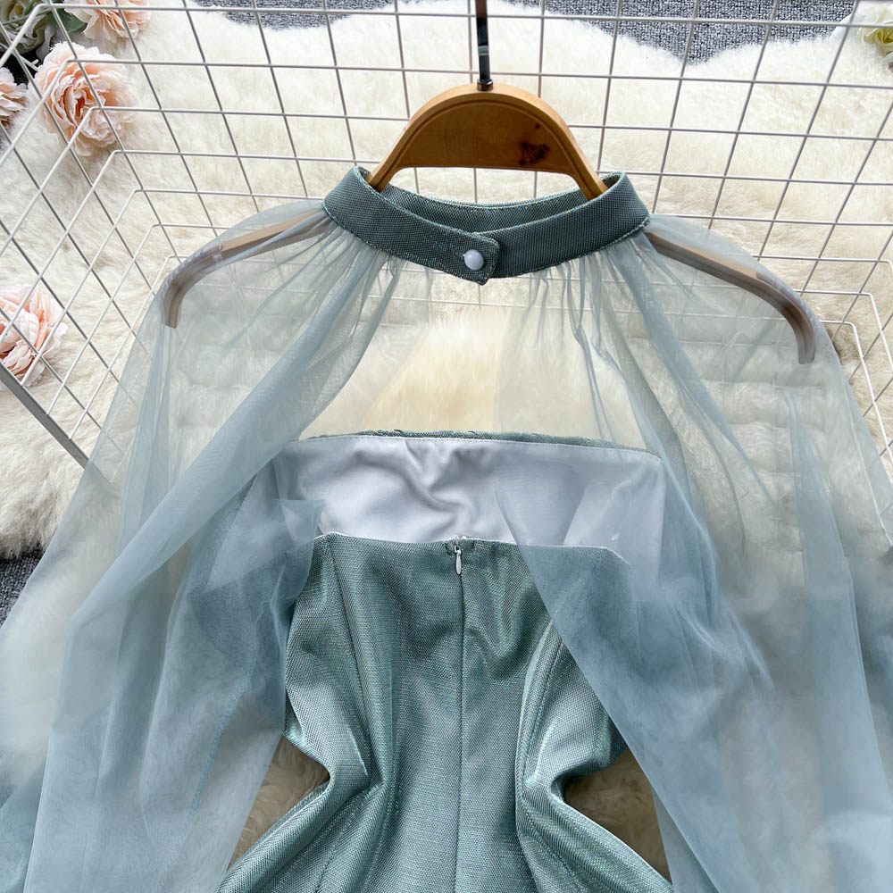Cadence Mesh Sleeve Dress